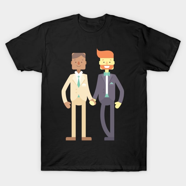 LGBT Couples Design - LGBT Men Couple T-Shirt by Printaha